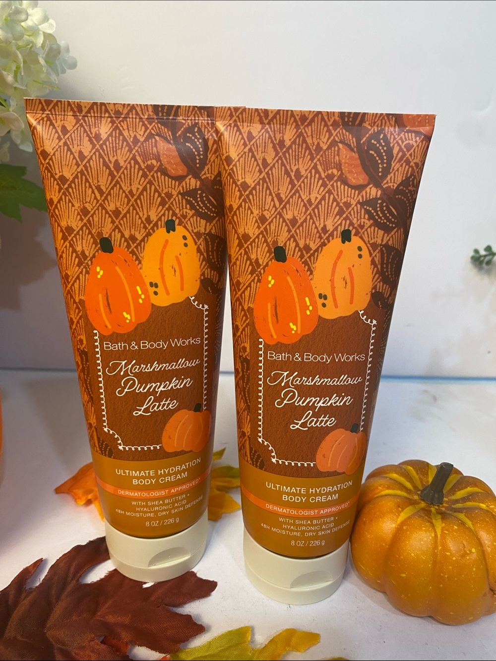 “Marshmallow Pumpkin Latte” Bath & Body Works New 2 Pc Body Cream Set